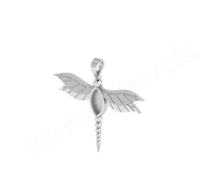 Superior Quality Dragonfly Simple 925 Sterling Silver 35x42mm Pendant Charm Factory Price Made in India Xmas Gift For Women - Product Image 6