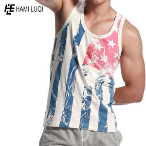 Camiseta sin mangas de poliéster con sublimación de punto de secado rápido para hombre, ropa de calle deportiva informal, Camiseta con tirantes, estampado único - Product Image 2