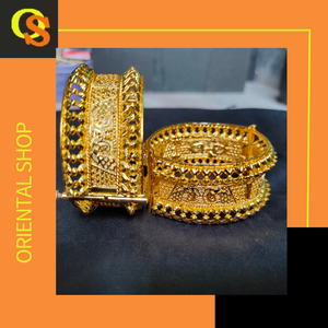 Brazaletes de moda con 22CT Chapado en oro Redondo en forma de moda Diseñado brazaletes hechos a mano para la venta por los exportadores - Product Image 4