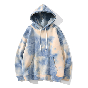 Sudadera con Capucha Extra Grande de Forro Polar para Hombre, Estilo Tie-Dye, Transpirable, Comodidad Diaria con Capucha Ajustable, Diseño Sólido - Product Image 3