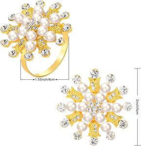 Servilletero de oro alemán, servilletero de copo de nieve de diamantes de imitación, ideal para el día a día, Decoración de mesa, papel, decoración de fiesta de madera - Product Image 4