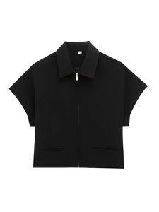 ชุดแฟชั่นผู้หญิง ฤดูหนาว 2025 เสื้อคลุมมีฮู้ดแบบซิปไม่มีแขน สีพื้น กางเกงขายาวทรงกว้างถักไหมพรม ชุดสองชิ้น สีดำ - Product Image 6