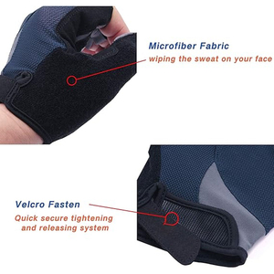 Factory-Made Men's Racing Fingerless Gloves <b>PU</b> Leather/Synthetic Leather Padded Washable Eco-Friendly for Mountain Biking Full - Product Image 4