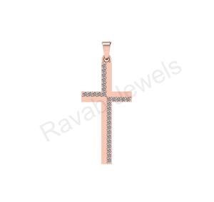 2025 calidad superior personalizada 17x34mm joyería de Cruz fina religiosa de moda con clase al por mayor joyería de circón Cruz colgante fino - Product Image 2
