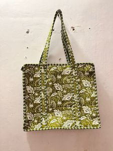 Bolsos de mano acolchados Kantha hechos a mano bolsos de hombro de algodón Vintage para mujer bolsos de mano ecológicos Kantha bolsos acolchados de algodón reciclado - Product Image 3