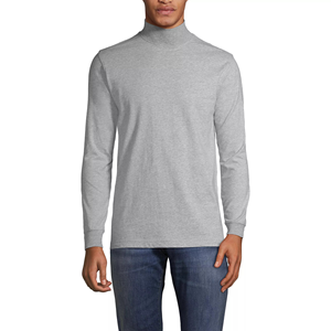 En gros Sous-vêtement thermique léger pour homme, pull à col roulé simulé en maille unie à manches longues avec poignets côtelés - Product Image 4