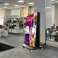 Afficheur LED publicitaire, affiches LED d'intérieur, 640*1920mm, écran sur pied, P1.86mm, affiche LED pliable