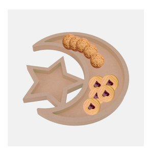 Decoración Comida Pescado diseño Bandeja para servir Ramadán Fiesta Bandeja Luna Estrella Postre Bandeja de madera para pieza de diseño - Product Image 6