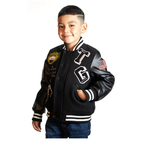 เสื้อแจ็คเก็ตเด็กแบบ Letterman ผ้าขนสัตว์แห้งเร็วสำหรับฤดูหนาว คุณภาพดีที่สุด เสื้อแจ็คเก็ต Letterman ผู้ชายแบบสั่งทำพิเศษ บุด้วยผ้าฝ้ายมาตรฐาน - Product Image 3