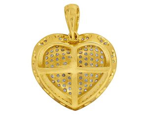 Mode Grand Pendentif Coeur Glacé avec Moissanite Diamants Hip Hop Bijoux Collier Charme - Product Image 3