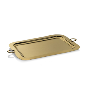 Leaves Engraving Gold Finished Brass Serving Tray Oval Shape for Restaurant & Hotels <b>Tabletop</b> Food Serving Trays - Product Image 5