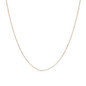 Collar de Cadena Chapado en Oro y Rodio con Diseño de Esmalte Blanco, Hecho a Mano, Venta al por Mayor, Joyería Turca de Plata de Ley 925 - Product Image 5