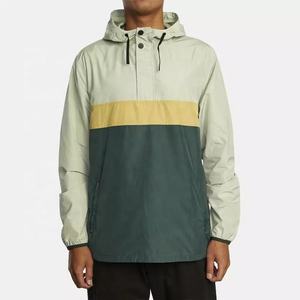 เสื้อแจ็คเก็ตฮู้ดกันน้ำกันลมสำหรับผู้ชาย ผ้าฝ้าย 100% ลายบล็อกสีสันสดใส สไตล์ Anorak สำหรับกิจกรรมกลางแจ้ง พร้อมโลโก้สั่งทำได้ - Product Image 1