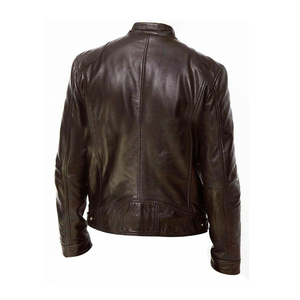 Chaqueta de cuello levantado de piel de vaca pesada para hombre, estilo de invierno con cremallera frontal, Equipo Impermeable para motocicleta a precio mayorista - Product Image 5