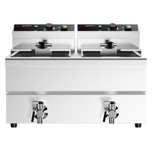 Friteuse électrique double bac GGM Gastro Commercial pour comptoir - 12+12 litres - 6,5 kW - avec valve de vidange - Fabriquée en Allemagne - Product Image 4