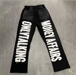Pantalones Deportivos Holgados de Algodón Orgánico de Estilo Vintage, Personalizados por el Fabricante, con Cordón Ajustable, Pierna Ancha y Corte Acampanado - Product Image 4