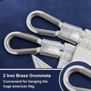 ธงชาติอเมริกันขนาดใหญ่พิเศษ 12x18 ฟุต ปักลายดาว ผ้าไนลอนอย่างดี สำหรับใช้งานกลางแจ้ง พร้อมห่วงทองเหลือง 5 จุด แบบธงสามเหลี่ยม - Product Image 6
