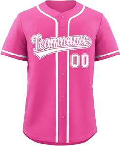 Joli maillot de baseball boutonné t-shirt de sport cousu ou imprimé lettre numéro grande taille personnalisé hommes femmes jeunesse - Product Image 2