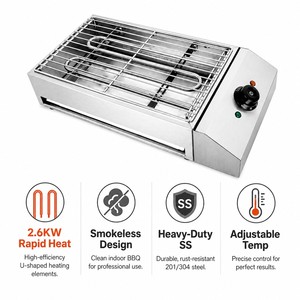 Commercial <b>Electric</b> Smokeless <b>BBQ</b> Grill 2.6kW Countertop for Restaurant Equipment Dealer Export Wholesale - Product Image 3