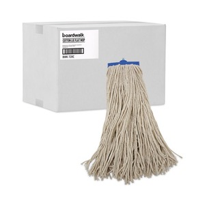 Boardwalk 20 Oz. Tête de balai serpillère économique en fibres de coton blanches, pliable à plat, 12 unités/carton, pour usage sur sols - Product Image 3