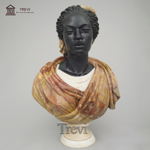 Haute Qualité Décoration <span class=keywords><strong>Pierre</strong></span> Naturelle Sculpté Marbre Figure <span class=keywords><strong>Africaine</strong></span> Buste Sculpture <span class=keywords><strong>Statue</strong></span> - Product Image 1