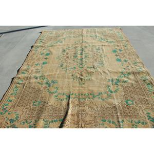 Vintage 7,2x10,1 ft Rug, Turkish Rug, <b>Brown</b> Moroccan Rug <b>Wool</b> - Product Image 1