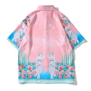 Ensemble short d'été 100% coton respirant et uni grande taille pour hommes personnalisable T-shirt et short à col rond High Street - Product Image 4