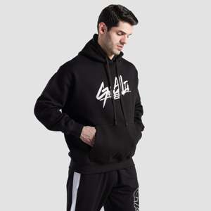 Sudadera con Capucha Extra Grande GA en Negro, 100% Algodón French Terry, Tallas XXS/XL, Estampado Serigrafiado, Cierre de Cremallera, Temporada Otoño - Product Image 3