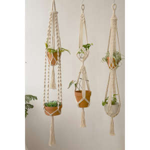 Jardinière suspendue d'intérieur, cintre pour plantes en macramé, cintres pour plantes d'intérieur et d'extérieur, corde de jute, OEM, fabriqué au Vietnam - Product Image 1
