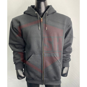 Sweat à capuche unisexe noir surdimensionné en molleton pour homme, impression numérique, écologique, thermique, hiver, vente en gros - Product Image 2