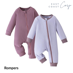 Vêtements de bébé unisexes | Combinaison à manches longues avec fermeture à glissière bidirectionnelle - Product Image 1