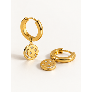 Fine Cuff Earrings Galaxy <b>Huggies</b> - Product Image 1
