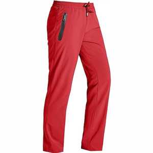 Venta al por mayor logotipo personalizado de los hombres ligeros Slim Fit pantalones de cintura alta de lona de secado rápido verano estilo de la calle de aspecto informal - Product Image 1