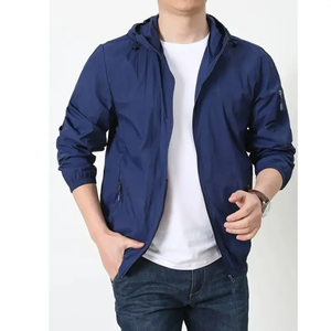 Chaqueta cortavientos de carcasa dura para exteriores para hombre, impermeable con capucha 3D de alto rendimiento, cierre de cremallera, transpirable, a prueba de viento, de talla grande - Product Image 2