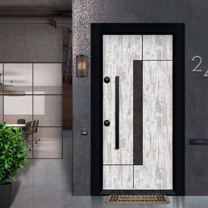 Puerta de Madera Moderna de Alta Calidad con Diseño Geométrico Artístico para Entradas Elegantes del Hogar - Product Image 1
