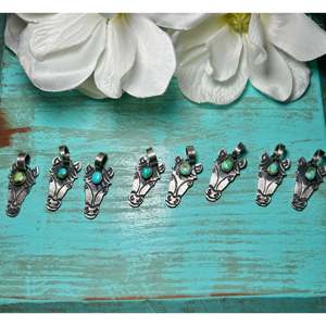 Pendentif en turquoise de la montagne Sonora et argent sterling Kinlale Billah, composants et accessoires de bijouterie - Product Image 3