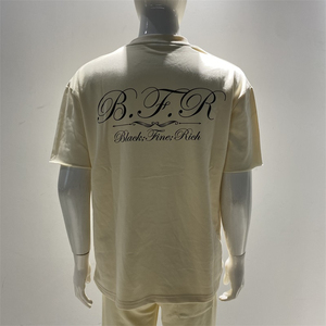 เสื้อคอกลมผ้าฝ้ายโอเวอร์ไซส์แบบพรีเมียมเสื้อเฟรนช์เทอร์รี่พร้อมไหล่ตกออกแบบปักโลโก้ได้ตามต้องการ - Product Image 4