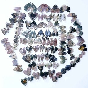 100% ธรรมชาติมอสอาเกตคู่อัญมณีหลวมมอสอาเกตอัญมณีเรียบสําหรับเครื่องประดับทําหลวมหินจํานวนมากผู้ค้าส่ง - Product Image 6