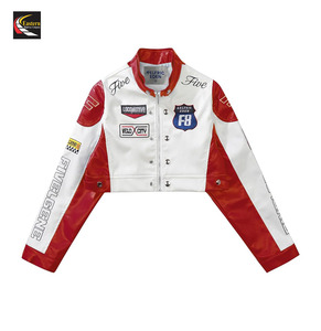 Venta caliente Mujeres Moda Crop Motocicleta Chaqueta Venta al por mayor Racing Biker Proveedor - Product Image 5