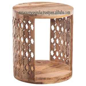 Mesa auxiliar tallada a mano de madera más vendida, mesa central de diseño clásico único, mesa redonda, uso para el hogar, sala de estar y dormitorio - Product Image 1