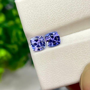 Venta al por mayor natural tanzanita y zoisita par de piedras preciosas forma de cojín lupa color azul para la fabricación de joyas de nuestra tienda de piedras preciosas - Product Image 3