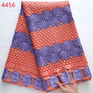 4456 haute qualité africain dentelle matériel africain dentelle robe Guipure cordon dentelle tissu Styles Aso Oke tissu africain - Product Image 4