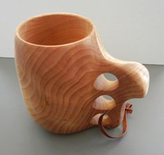 Taza de madera Natural 100% para cerveza y Artículos de bar y mesa con asa Taza de cerveza Taza de café para beber hecha a mano - Product Image 5