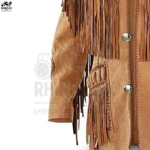 Veste d'hiver décontractée pour hommes avec design personnalisé en cuir véritable respirant veste à franges grande taille pour homme veste à franges de décoration - Product Image 4