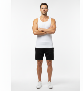 Pure Horizon <b>White</b> Cotton <b>Vest</b> for <b>Men</b> Sleeveless Lightweight Air Flow Stretch Fabric Designed for Clean Comfort - Product Image 3