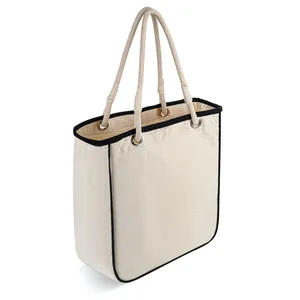 Unique Style Canvas <b>Tote</b> Bag Leopard Letter Screen Heat Transfer Eco-Friendly Rope Handle 14\"x 14\"x 6\" for Daily Advertising - Product Image 1