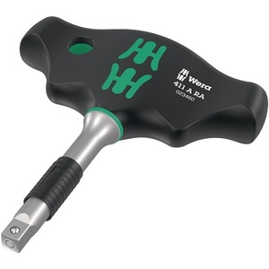 Clé à cliquet réversible WERA 411 RA à levier, poignée cruciforme de 1/4 po avec 80 dents, longueur de 89 mm, lot de 2, en acier allié - Product Image 1
