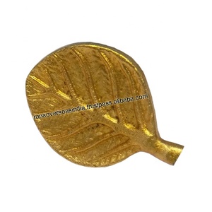 Rond de serviette feuille en métal plaqué or pour décoration de table de fête de mariage au meilleur prix - Product Image 2