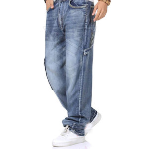 Wholesale Customized Logo Casual Men's Baggy Sportswear Winter <b>Jeans</b> Pants Cotton/Polyester Breathable OEM Service - Product Image 2