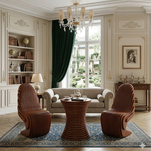 Conjunto de Mesa y Sillas Cantilever de Madera Impermeable y Ecológico Moderno para Uso en Exteriores y Sala de Estar - Product Image 6